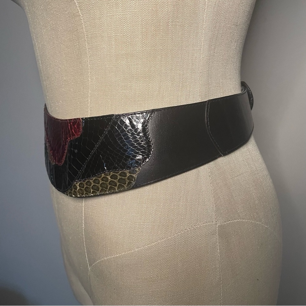 Vintage Patchwork Leather Belt - image 3